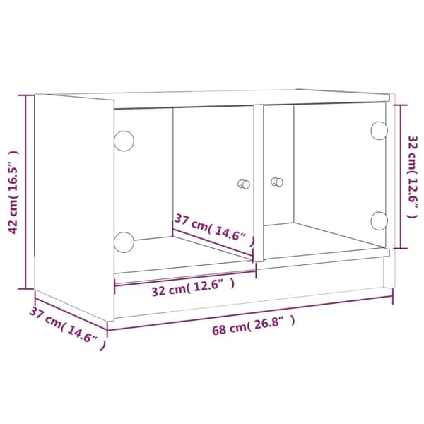 vidaXL TV-benk med dør hvit 68x37x42 cm