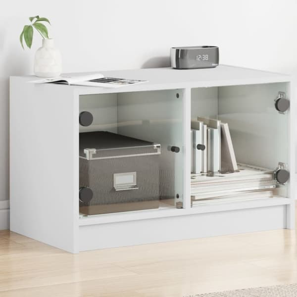 vidaXL TV-benk med dør hvit 68x37x42 cm
