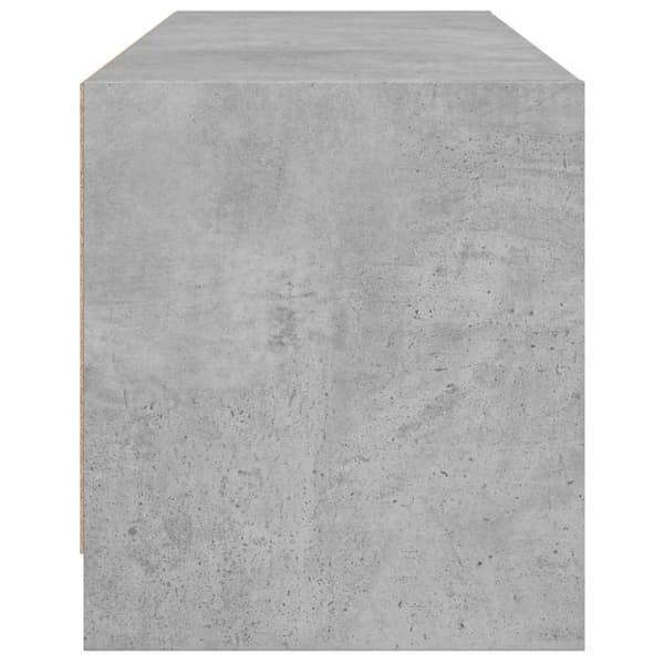 vidaXL Tv-bänk med glasdörrar betonggrå 102x37x42 cm
