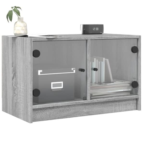 vidaXL TV-benk med dør grå sonoma 68x37x42 cm