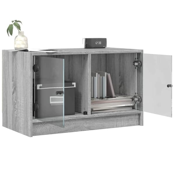 vidaXL TV-benk med dør grå sonoma 68x37x42 cm