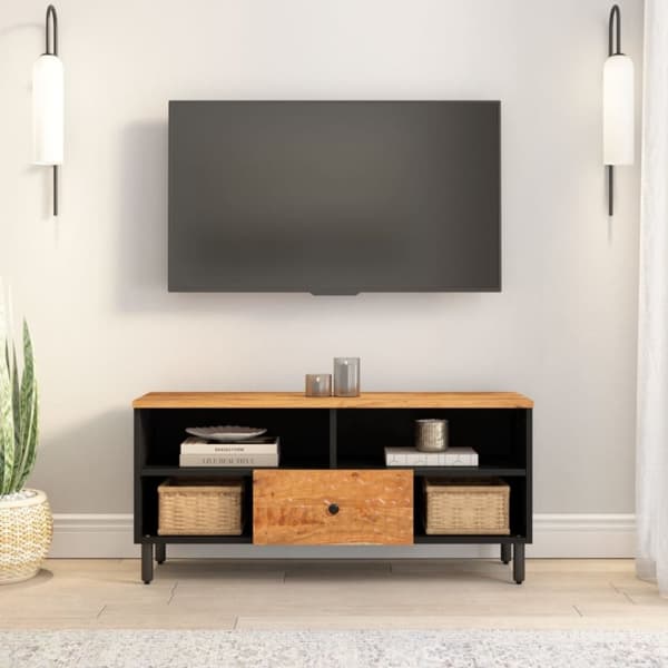 vidaXL TV-benk 100x33x46 cm heltre akasie