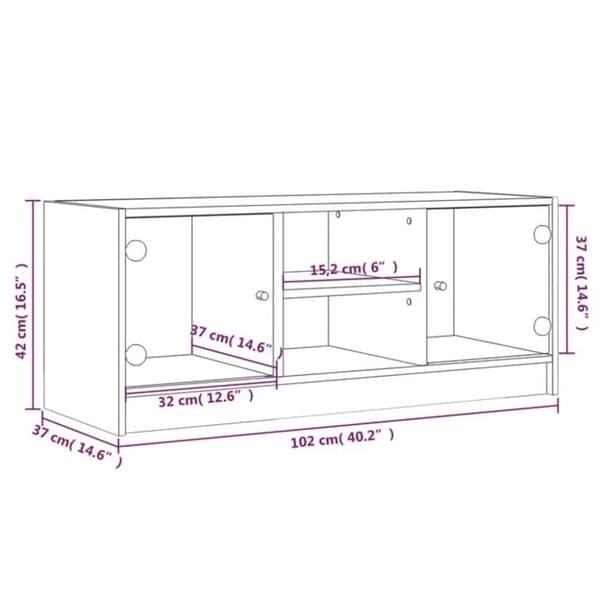 vidaXL TV-benk med dør svart 102x37x42 cm