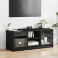 Miniatyrbilde 2 av 11: vidaXL TV-benk med dør svart 102x37x42 cm
