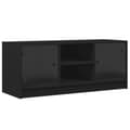 Miniatyrbilde 1 av 11: vidaXL TV-benk med dør svart 102x37x42 cm