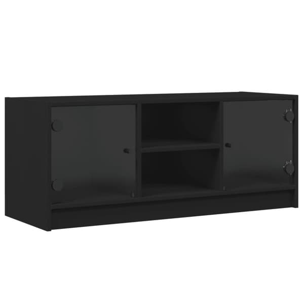 vidaXL TV-benk med dør svart 102x37x42 cm