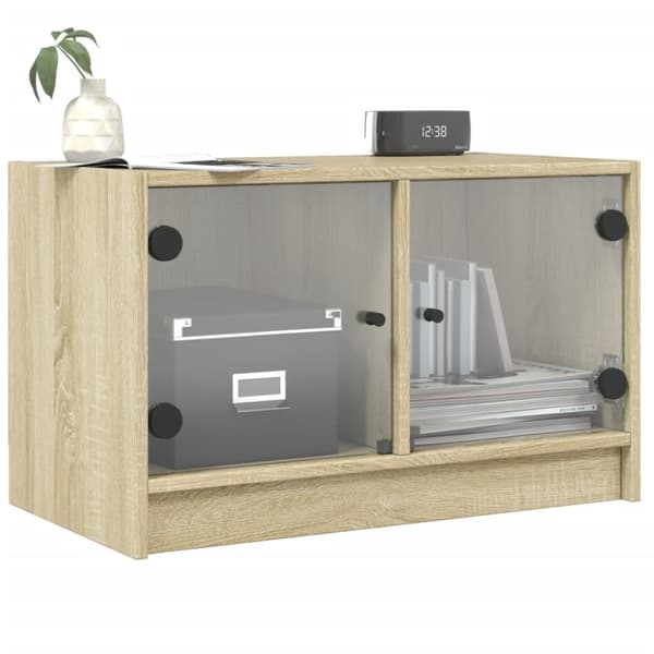 vidaXL TV-benk med dør sonoma eik 68x37x42 cm
