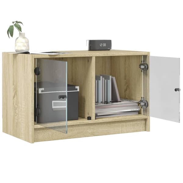 vidaXL TV-benk med dør sonoma eik 68x37x42 cm