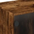 Miniatyrbild 8 av 11: vidaXL Tv-bänk med glasdörrar rökfärgad ek 68x37x42 cm