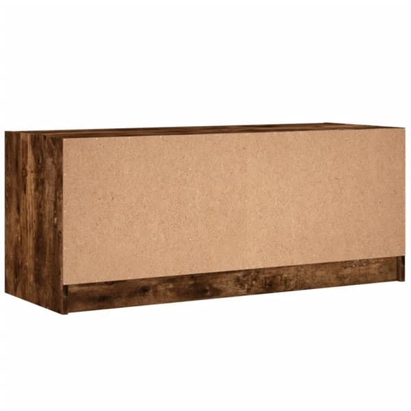 vidaXL skab med glaslåger 102x37x42 cm røget egetræsfarve