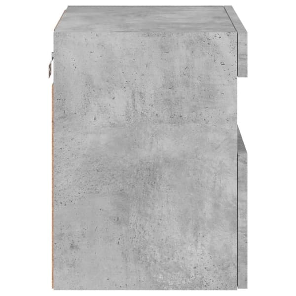 Väggmonterad tv-bänk LED betonggrå 40x30x40 cm