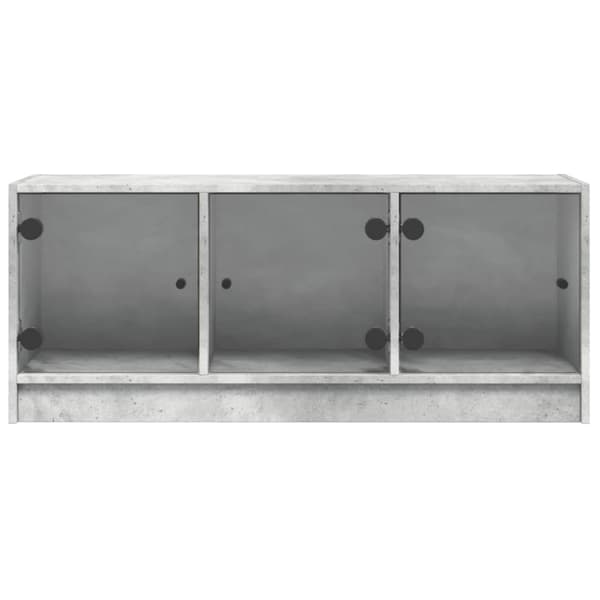 vidaXL Sideskap med glassdører betonggrå 102x37x42 cm