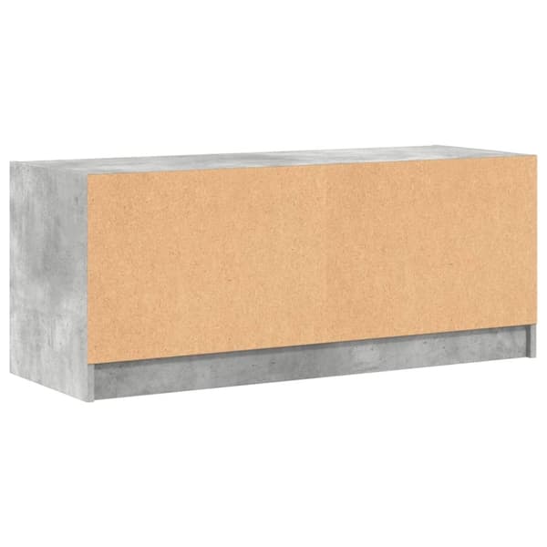 vidaXL Sideskap med glassdører betonggrå 102x37x42 cm