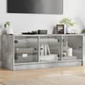 Miniatyrbilde 11 av 11: vidaXL Sideskap med glassdører betonggrå 102x37x42 cm