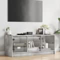 Miniatyrbilde 2 av 11: vidaXL Sideskap med glassdører betonggrå 102x37x42 cm