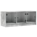 Miniatyrbilde 1 av 11: vidaXL Sideskap med glassdører betonggrå 102x37x42 cm