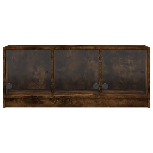 vidaXL skab med glaslåger 102x37x42 cm røget egetræsfarve