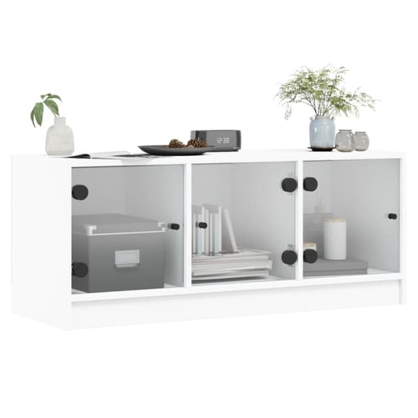 vidaXL TV-benk med dør hvit 102x37x42 cm