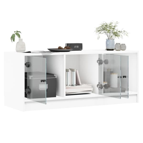 vidaXL TV-benk med dør hvit 102x37x42 cm