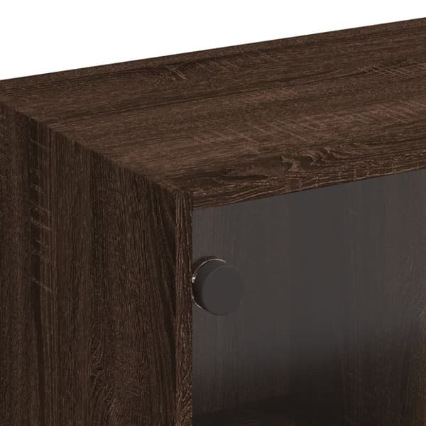 vidaXL TV-taso lasiovilla ruskea tammi 102x37x42 cm