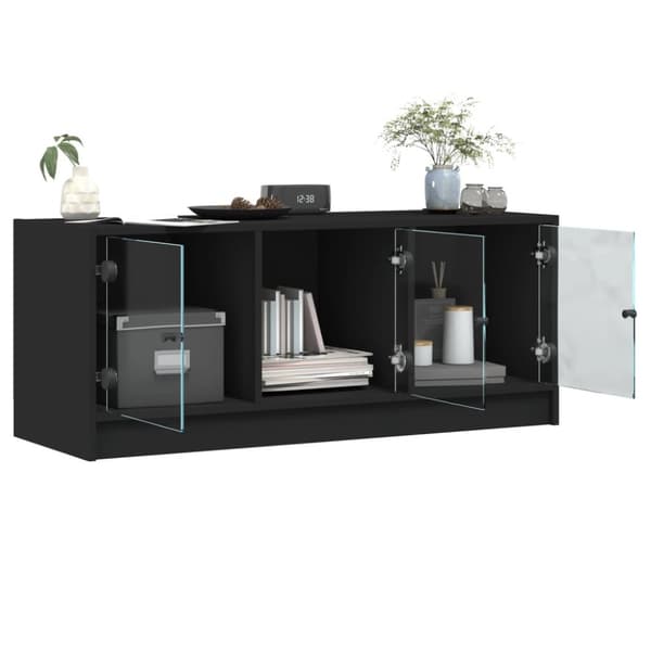 vidaXL TV-benk med dør svart 102x37x42 cm