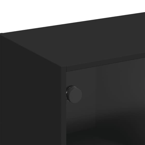 vidaXL TV-benk med dør svart 102x37x42 cm