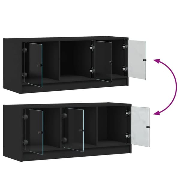vidaXL TV-benk med dør svart 102x37x42 cm