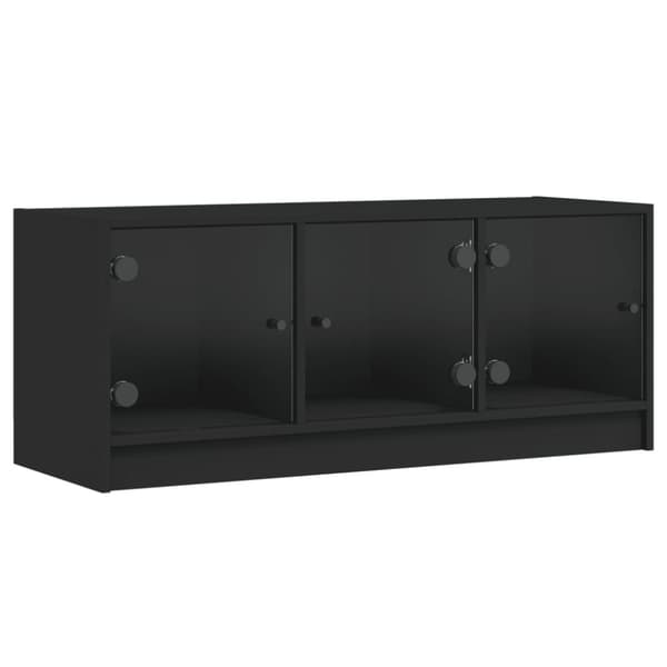 vidaXL TV-benk med dør svart 102x37x42 cm