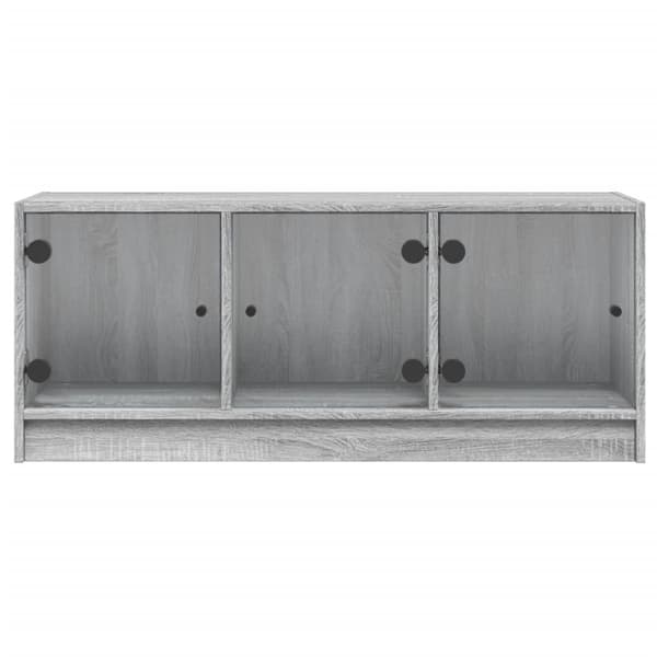 vidaXL TV-taso lasiovilla harmaa Sonoma 102x37x42 cm