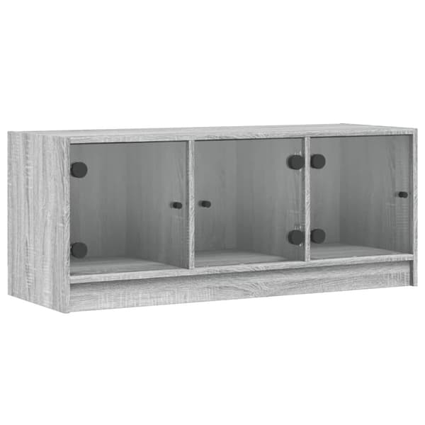 vidaXL TV-taso lasiovilla harmaa Sonoma 102x37x42 cm