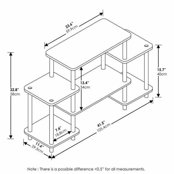 Furinno - 11257 - Verktygsfria TV-ställ, ljus körsbär och svart, en storlek, ljus körsbär och svart, en storlek
