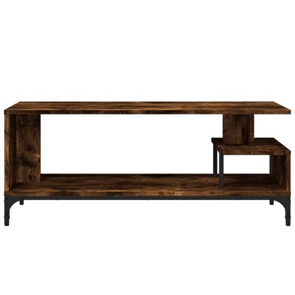 vidaXL tv-bord 102x40x41 cm konstrueret træ og stål røget eg
