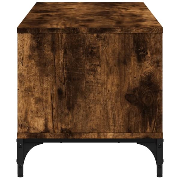 vidaXL tv-bord 102x40x41 cm konstrueret træ og stål røget eg