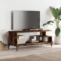 Miniatyrbillede 2 af 10: vidaXL tv-bord 102x40x41 cm konstrueret træ og stål røget eg