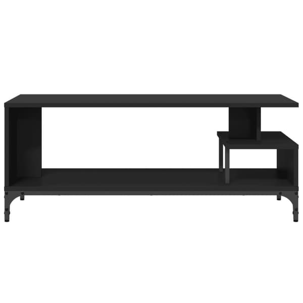 vidaXL tv-bord 102x40x41 cm konstrueret træ pulverlakeret stål sort