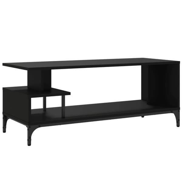 vidaXL tv-bord 102x40x41 cm konstrueret træ pulverlakeret stål sort