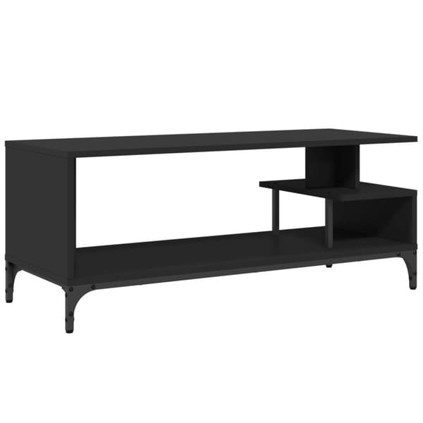 vidaXL tv-bord 102x40x41 cm konstrueret træ pulverlakeret stål sort