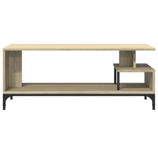 vidaXL TV-taso Sonoma-tammi 102x40x41 cm tekninen puu ja teräs