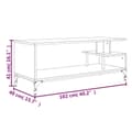 Miniatyrbilde 9 av 10: vidaXL TV-benk brun eik 102x40x41 cm konstruert tre pulverlakkert stål