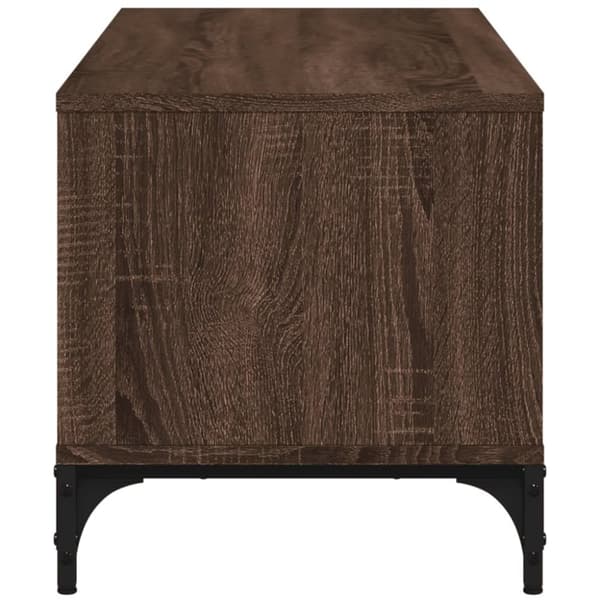 vidaXL tv-bord 102x40x41 cm konstrueret træ og stål brun egetræsfarve
