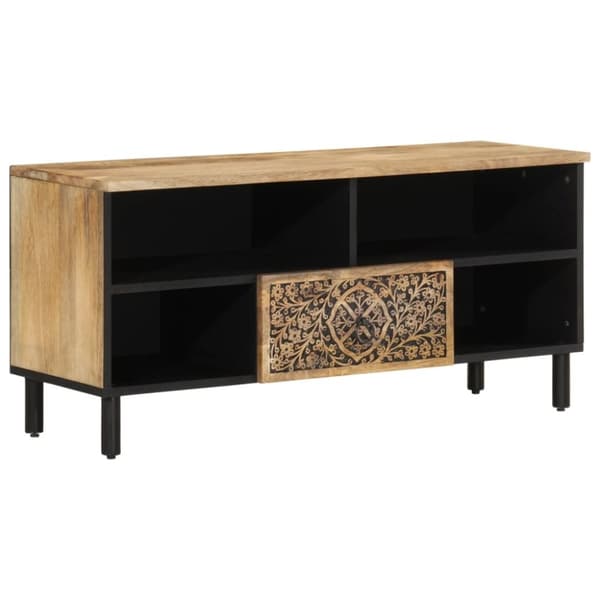 vidaXL tv-bord 100x33x46 cm massivt mangotræ