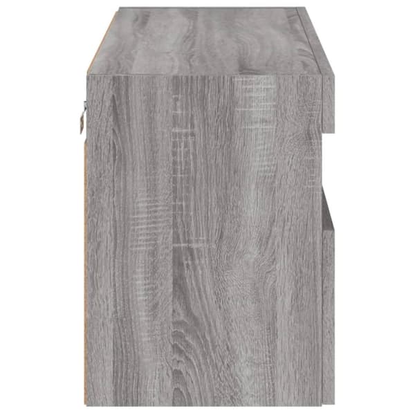 vidaXL Vegghengt TV-benk med LED grå sonoma 80x30x40 cm