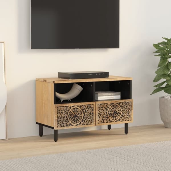 vidaXL Tv-bänk 70x33x46 cm massivt mangoträ