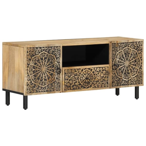 vidaXL TV-benk 105x33x46 cm heltre mango