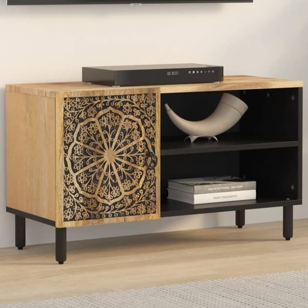 vidaXL TV-taso 80x31x46 cm täysi mangopuu