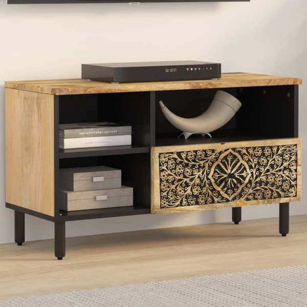 vidaXL TV-taso 80x33x46 cm täysi mangopuu