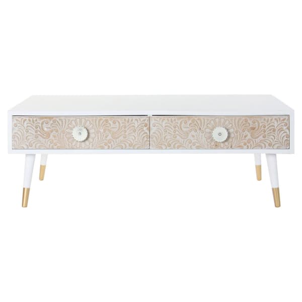 TV-möbler DKD Home Decor Vit Gran Ljusbrun (120 x 65 x 42 cm)