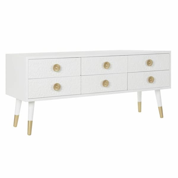 møbler DKD Home Decor Hvid Gylden Gran Træ MDF 120 x 42 x 54 cm