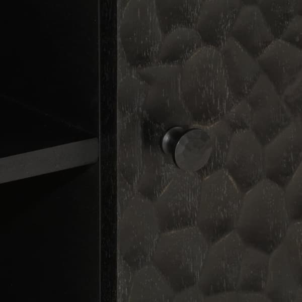 vidaXL Tv-bänk svart 80x31x46 cm massivt mangoträ