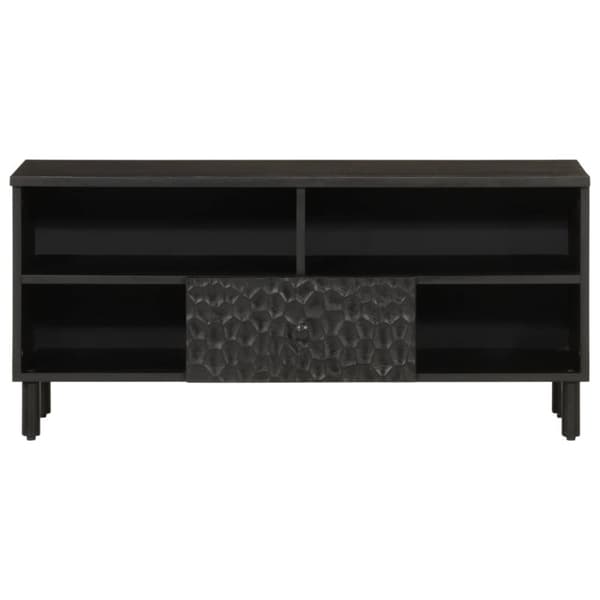vidaXL Tv-bänk svart 100x33x46 cm massivt mangoträ